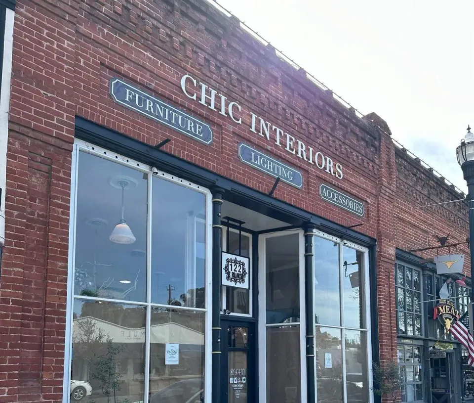 CHIC Interiors brick storefront in the Arroyo Grande Village
